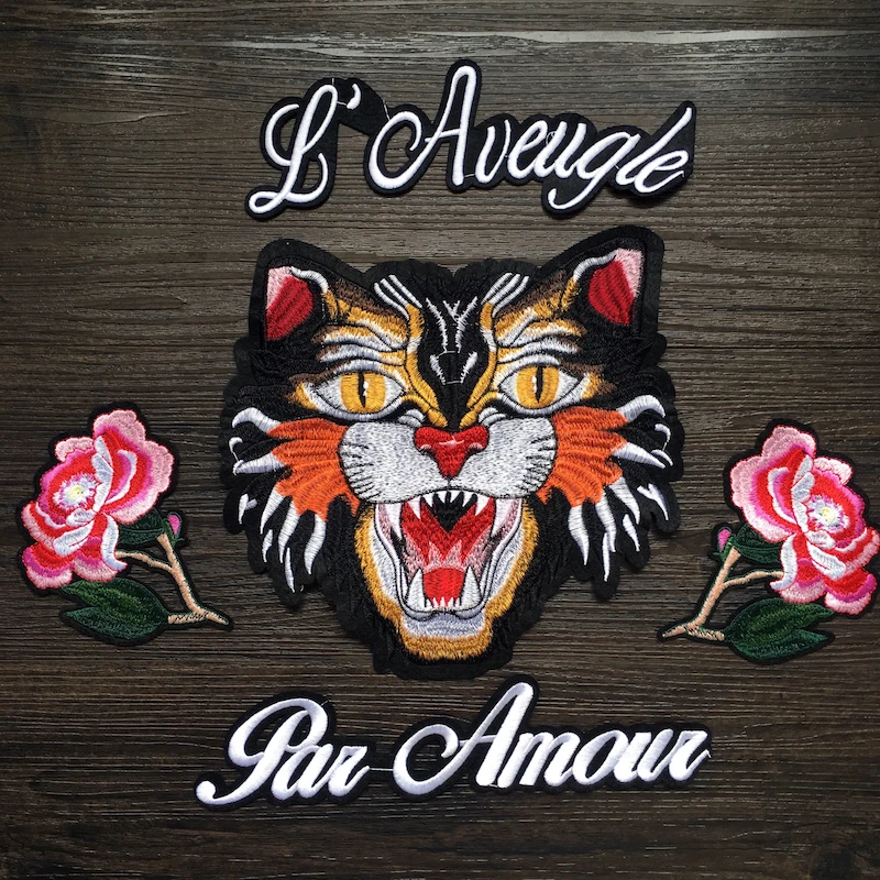 

Cool Cat Patch for Clothing Sewing on Applique Patches Shirt Bag Jacket Badges for Clothes LSHB505