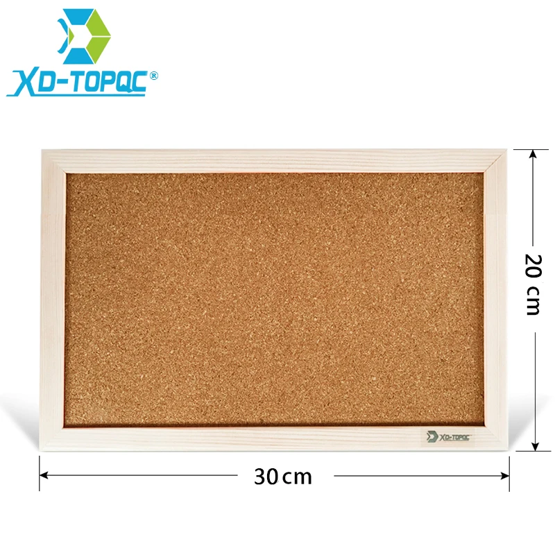 Natural Wood Frame 20*30cm Bulletin Cork Board Double Sides Cork Pin Message Boards Supplier For Office Home School Decorative