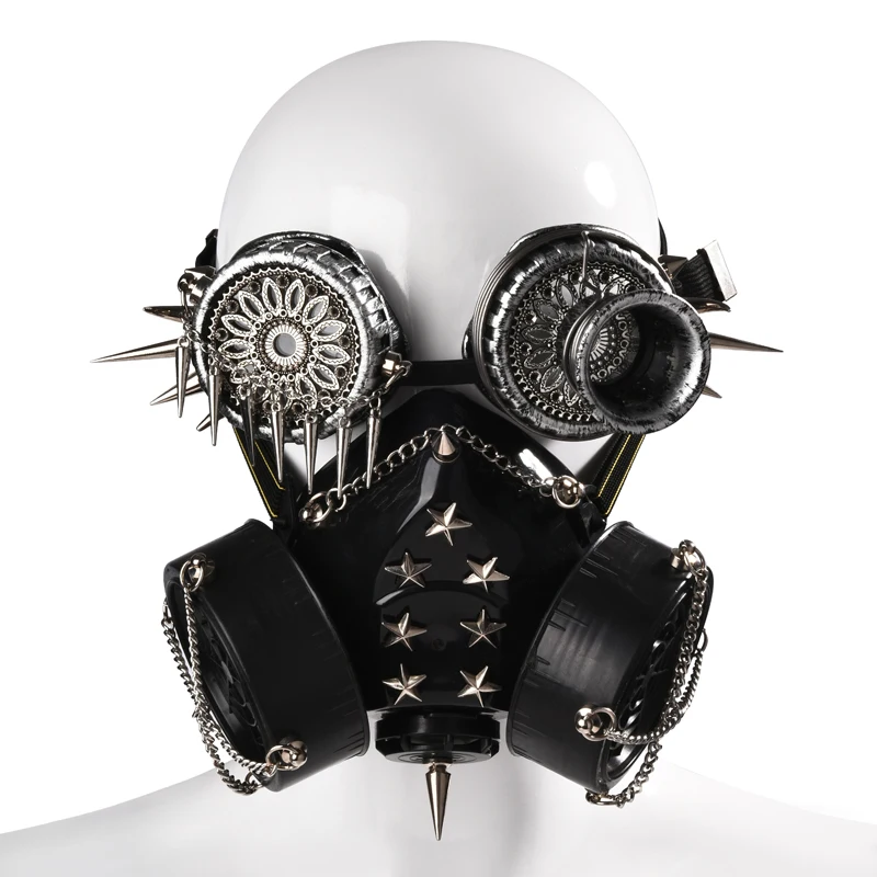 Long Spike Rivet Punk Steampunk Masquerade Face Mask Cosplay Costume Party