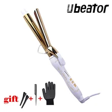 Профессиональные золотые щипцы для завивки волос, электрические щипцы для завивки, больше размеров 19, 22, 25, 28, 32 мм, инструменты для укладки волос, керамические волнистые магические стильные