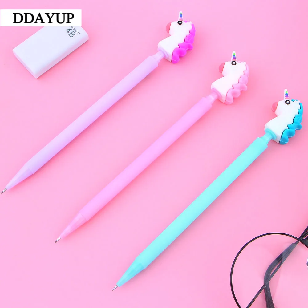 2 шт 0,5 мм милый кавайный Единорог пластиковый механический карандаш милые животные автоматическая ручка для детей корейские канцелярские принадлежности