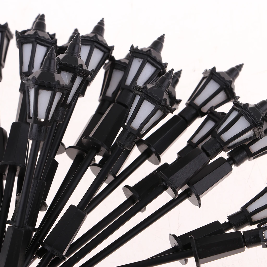 20pcs 1:150 Model Railway Train Lamp Street Lights HO OO Scale LED 6.5cm