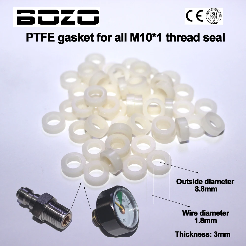 Paintball airsoft pcp High Pressure Seal Tetrafluoroethane PTFE Gasket oring Sealing for Gauge and Coupler Socket 10/30pcs/lot