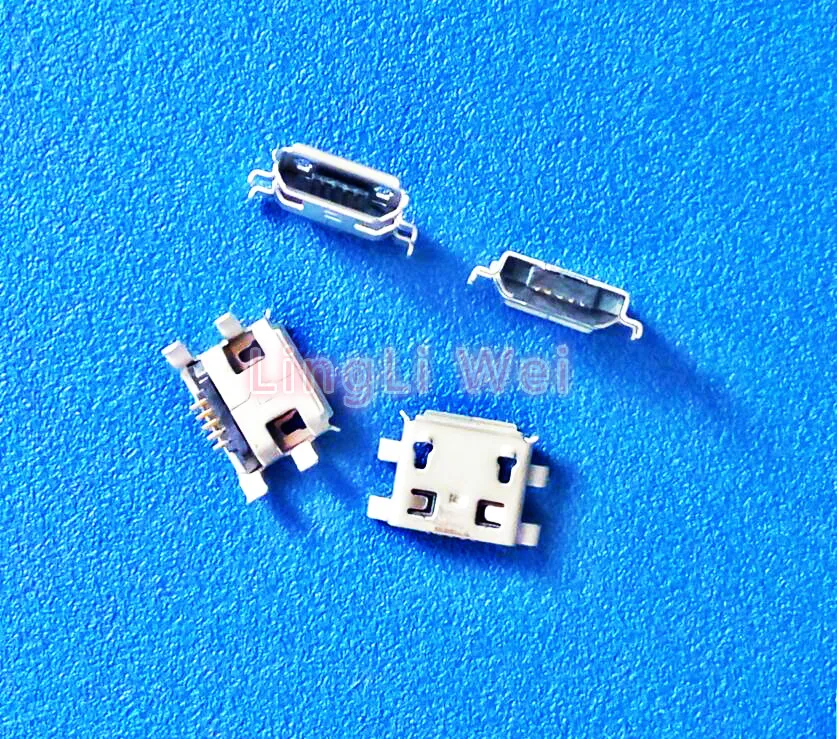 

100Pcs Micro USB Jack Connector Type B Female 5Pin Tail Board 0.8mm Type Solder Socket Connectors Charging Socket for PCB Board