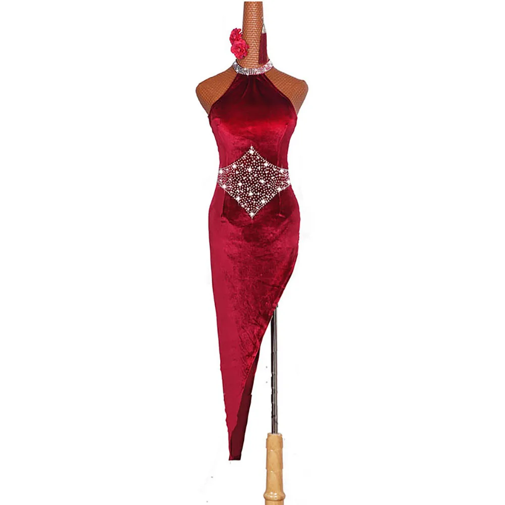 Sexy-Crystals-Latin-Dancing-Dresses-For-Ladies-Red-Wine-Dress-Traditional-Women-Ballroom-Costume-Competitive-Theatrical2