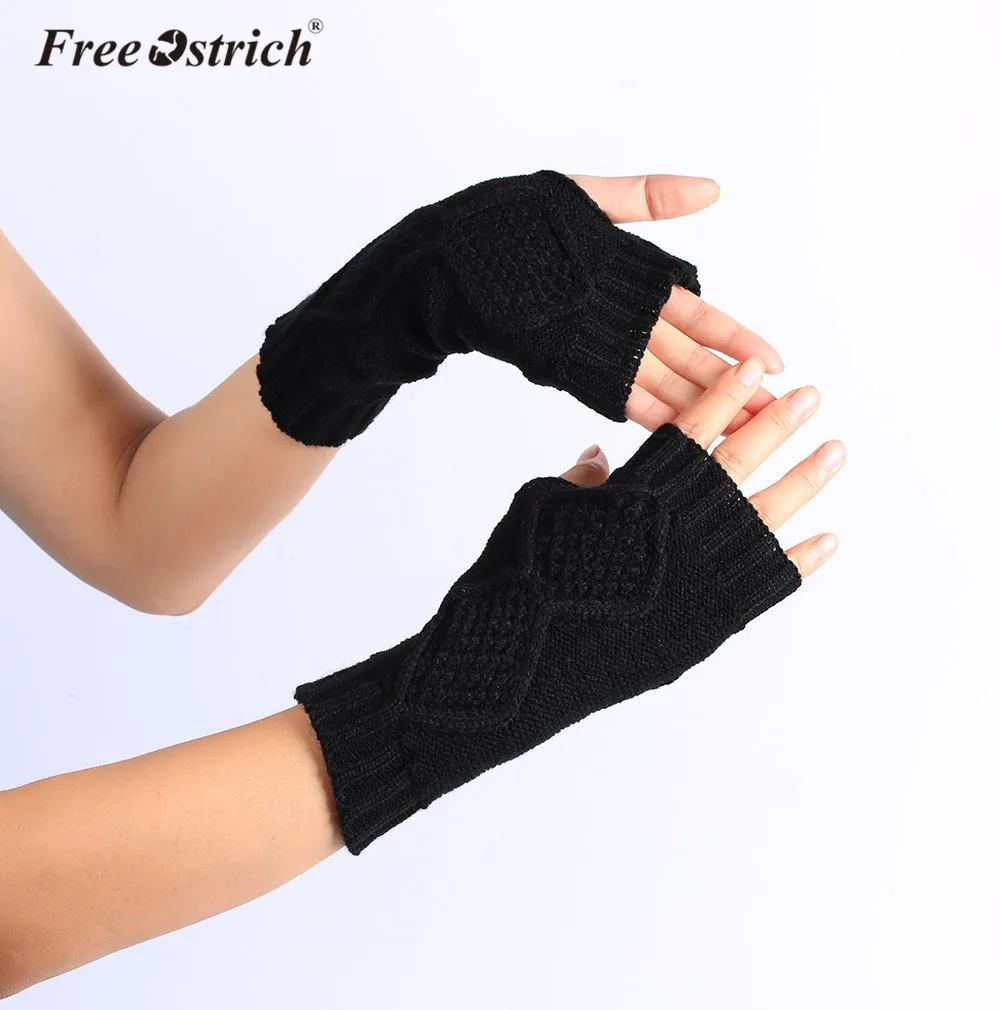 Перчатки Free Ostrich Для женщин Повседневное перчатки зима-осень Твист пальцев вязаная рукавица практичный муфта для рук мягкая дропшиппинг CJ15