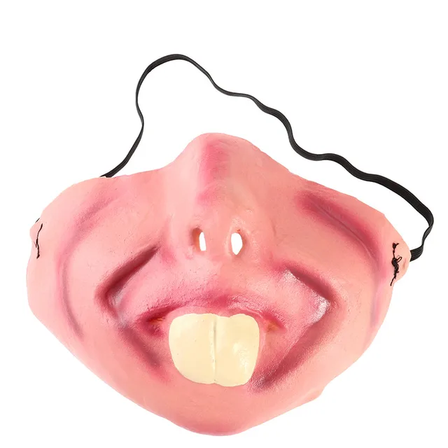 NICEMXAS Big Teeth Latex Mask for Movie Fancy Dress Masquerade Party Horror Creepy Elastic Band Half Face Masks Funny Costume
