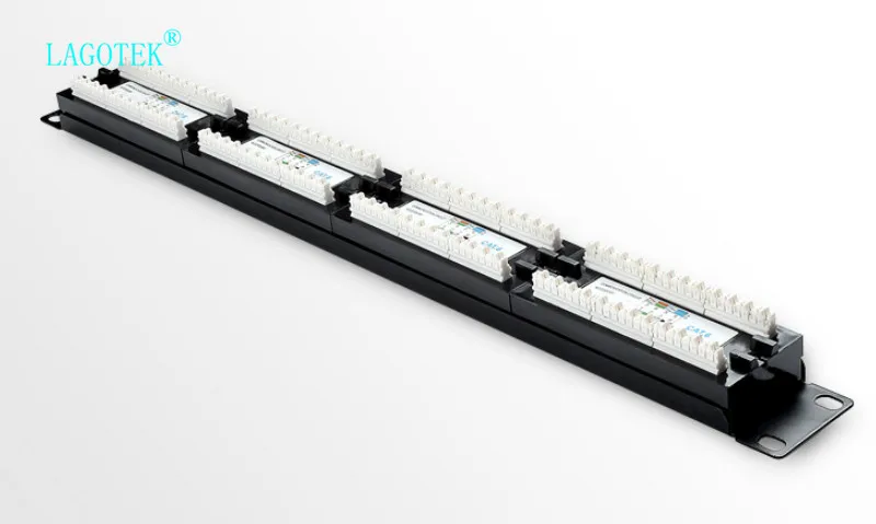 Патч панель с 24 портами CAT6 UTP Keystone 19 дюймовая 1U cat6 кабельный каркас Лицевая rj45 патч