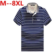 Plus size 9XL 7XL 8XL 6XL 5XL 4XL Summer New Men’s POLO Shirt Fashion Striped Style Short-sleeved Polo Shirt Slim Large Size