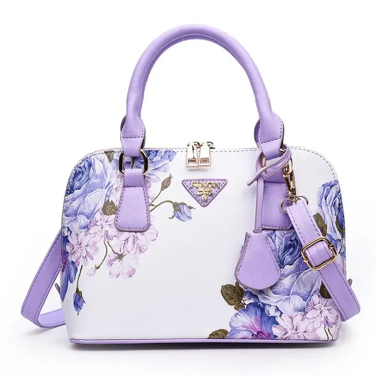Для женщин сумка фирменный чехол Кожаные сумки через плечо с цветочным принтом модные женские туфли Сумки дизайнерская сумка на плечо, Женская сумочка, A Main Femme F156 - Цвет: Лаванда