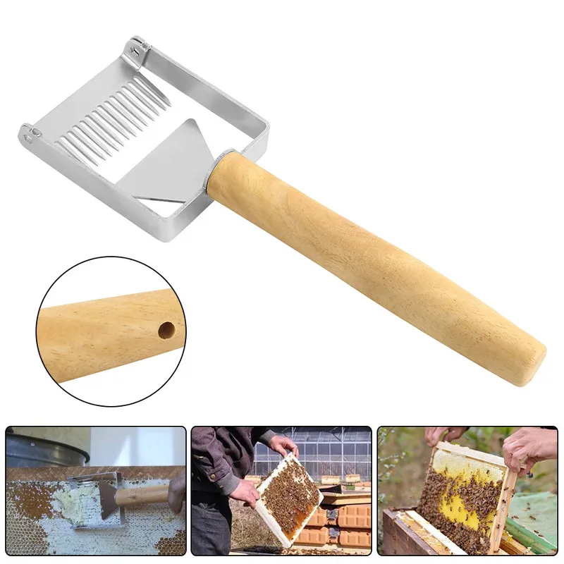 

Beekeeping Equipment Uncapping Scraper Honey Honeycomb Scraper Wooden Handle Tool Uncapping Fork Beekeeping Supplies