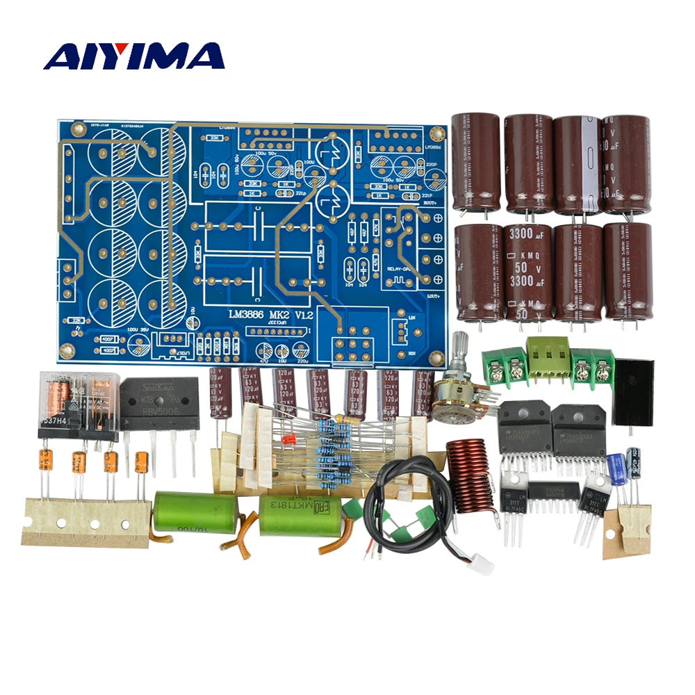AIYIMA LM3886 усилитель мощности аудиоплата 2 0 каналов верхний компонент коллектор