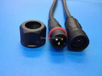 

[Seven Neon]50pairs 40cm 3*0.5mm 3core 3pin black cover IP66 waterproof pigtail led connctor,male and female connector cable