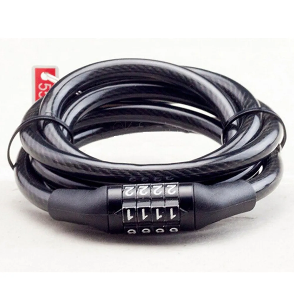 

Bike 120cm Chains Blocks and anti-theft Cord Cable Lock Tough Security Coded Steel Wiring Bicycle Lock 4 Digit Code Combination