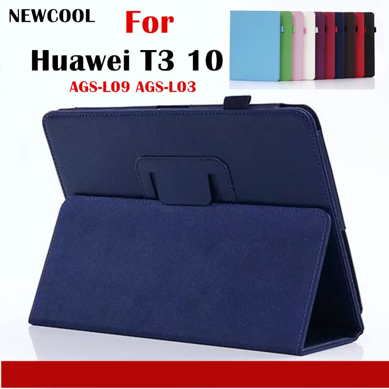 

T3 9.6 Litchi Grain PU Leather Case Flip Cover For Huawei MediaPad T3 10 10.1 AGS-L09 AGS-L03 inch tablet case Protective shell