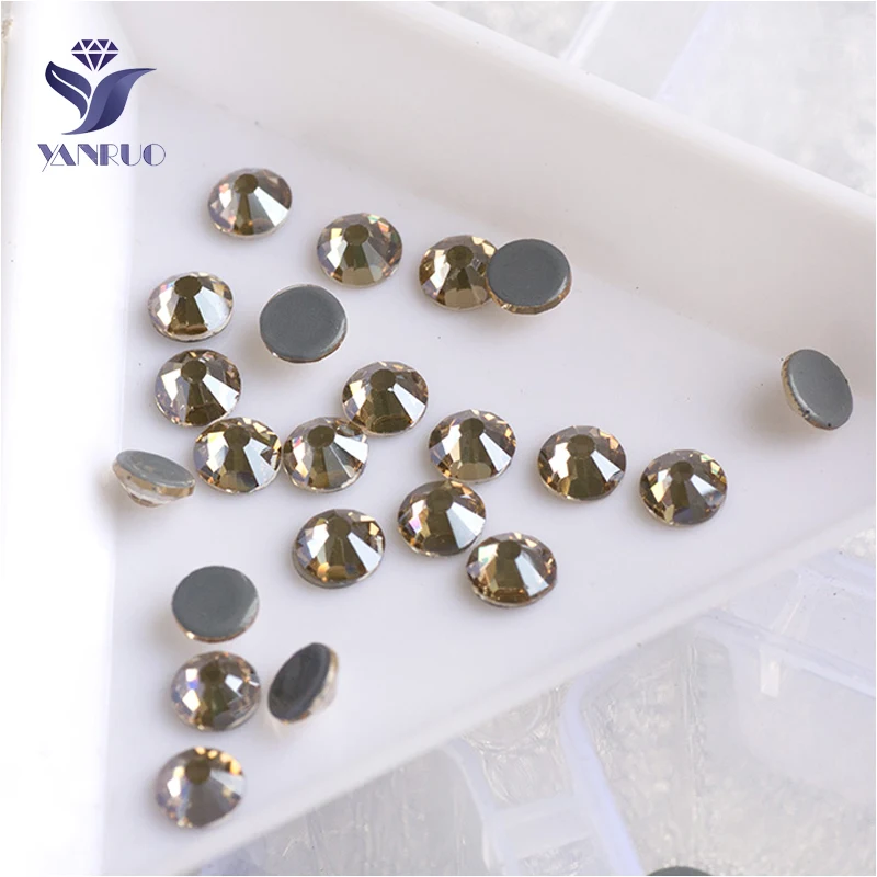 

YANRUO 2028HF All Sizes GSHA Glass Stone Flatback Hotfix Crystal Strass Hot Fix Rhinestones For Bags Decoration