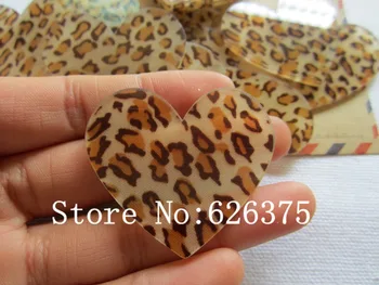

Rena!!Planar Cute Hot Big Leopard Heart for Hair Bow Center, Phone Deco DIY (45*40mm), Free Shipping
