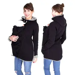 Для женщин пуловер с капюшоном Одежда для беременных Беременные Многофункциональный теплая хлопковая куртка-кенгуру несущей зимнее