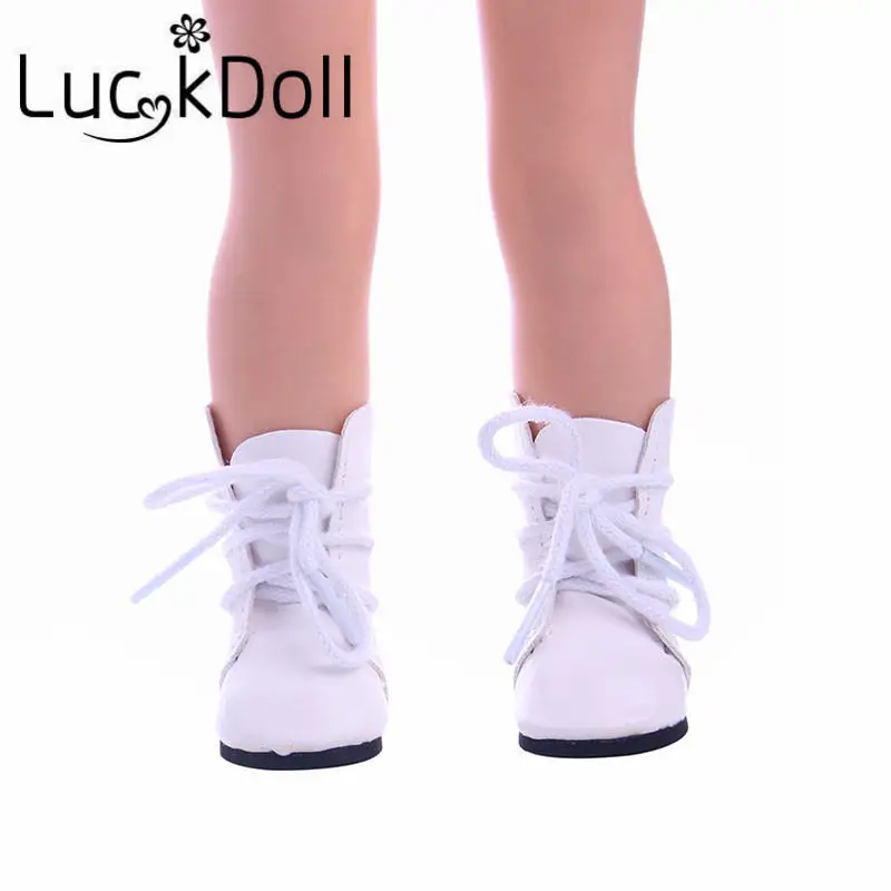 LUCKDOLL/однотонные сапоги с ремешками, подходят для 14,5 Дюймов, американская кукла, Велли, аксессуары, игрушки для девочек, поколение, подарок