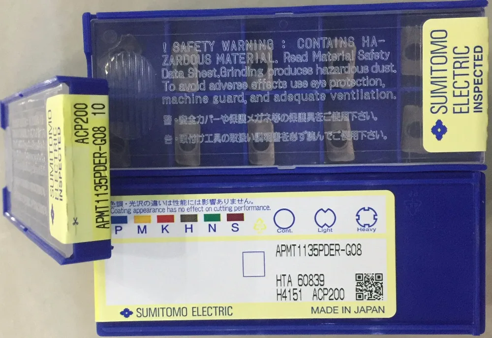 10 шт. APMT1135PDER-G08 ACP200 SUMITOMO бренд Твердосплавный Наконечник для токарного станка