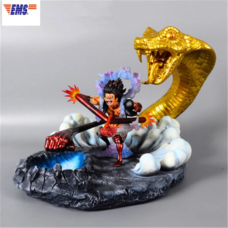 

ONE PIECE Gear Fourth Snake Man Luffy Recoat Resin Statue King Cobra Platform Action Figure Model Toy X1789