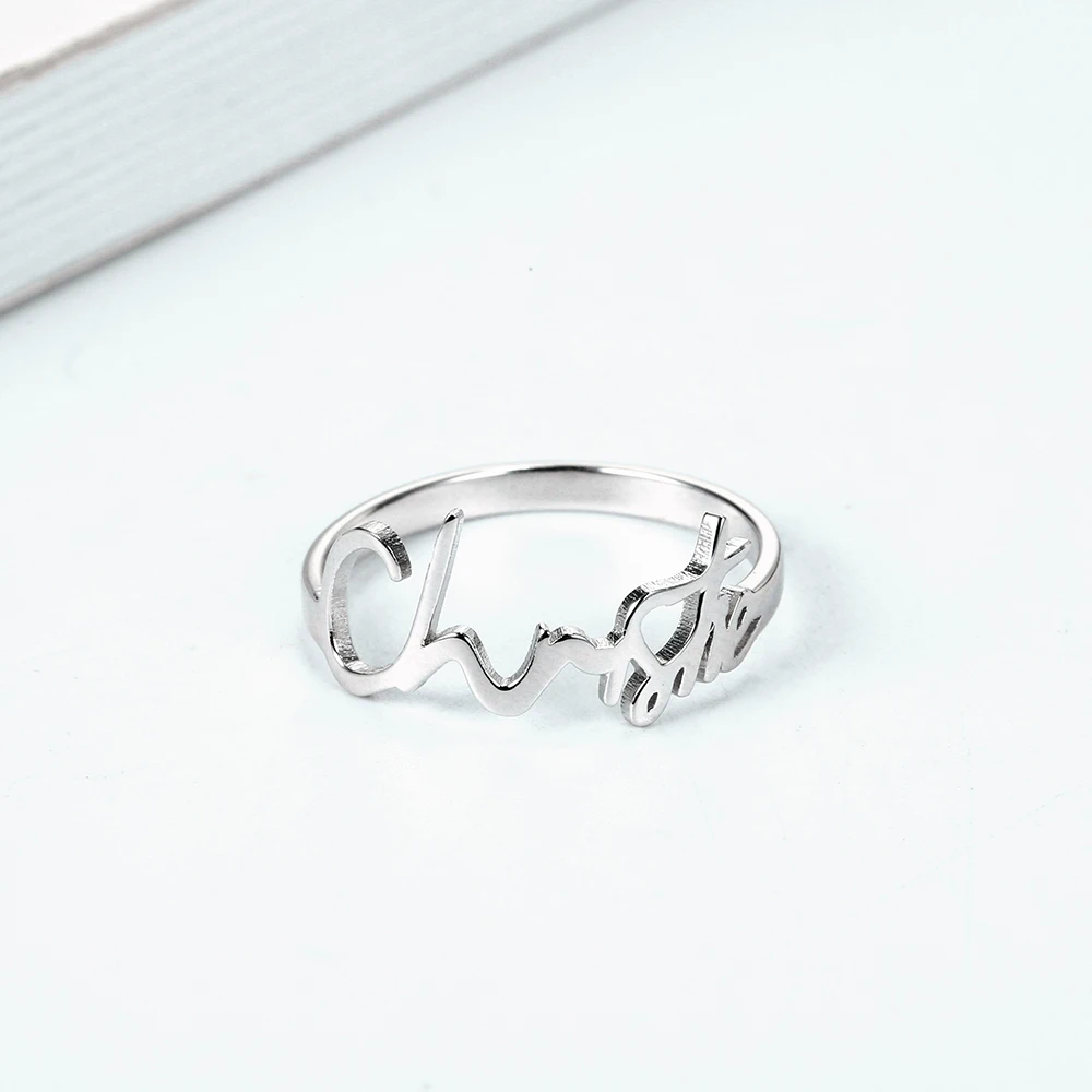 WindJune 925 Sterling Silver Custom Name Rings Women Engagement Ring Handwriting Personalized Rings Jewelry Gift Dropshipping (3)