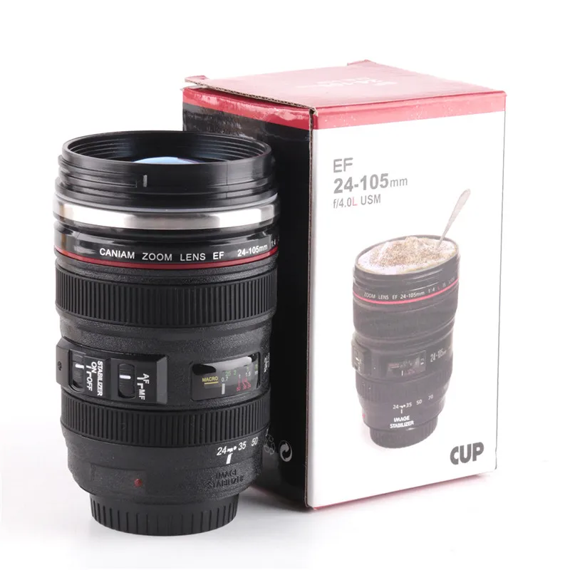 

New High Quality Sport Silicone Camera Lens Cups Mug Travel Water Cups And Mugs With Lid Tumbler Outdoor Products Accessories