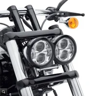 Pair LED Headlight 80W 4 65 Black For Harley Davidson Dyna Glide Fat Bob New