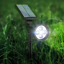 4 светодиода солнечный Мощность Spotlight садовый светильник пейзаж точечные светильники