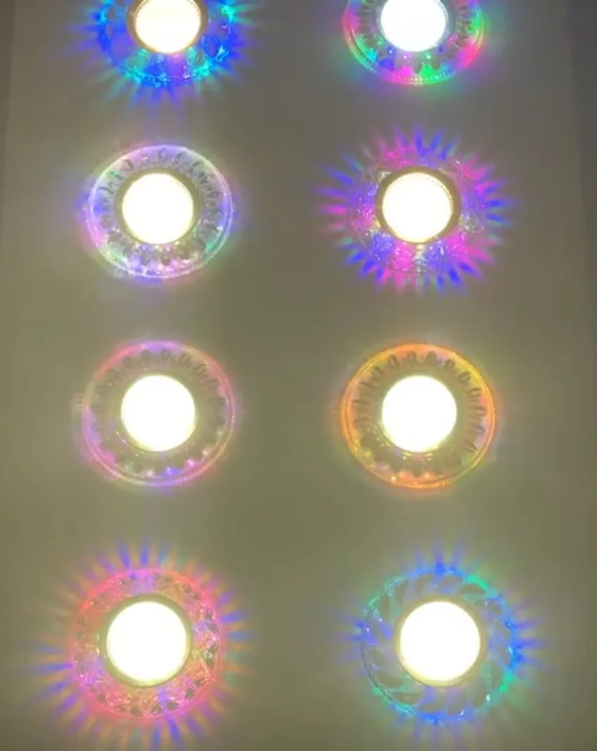 Luminária para Lâmpada Luzes do Ponto Luz do Painel Downlight Colorido 4 w 110 v 220 230 Recesso Halógena Decoração Cob Led Rgb 2 Luzes e Iluminação
