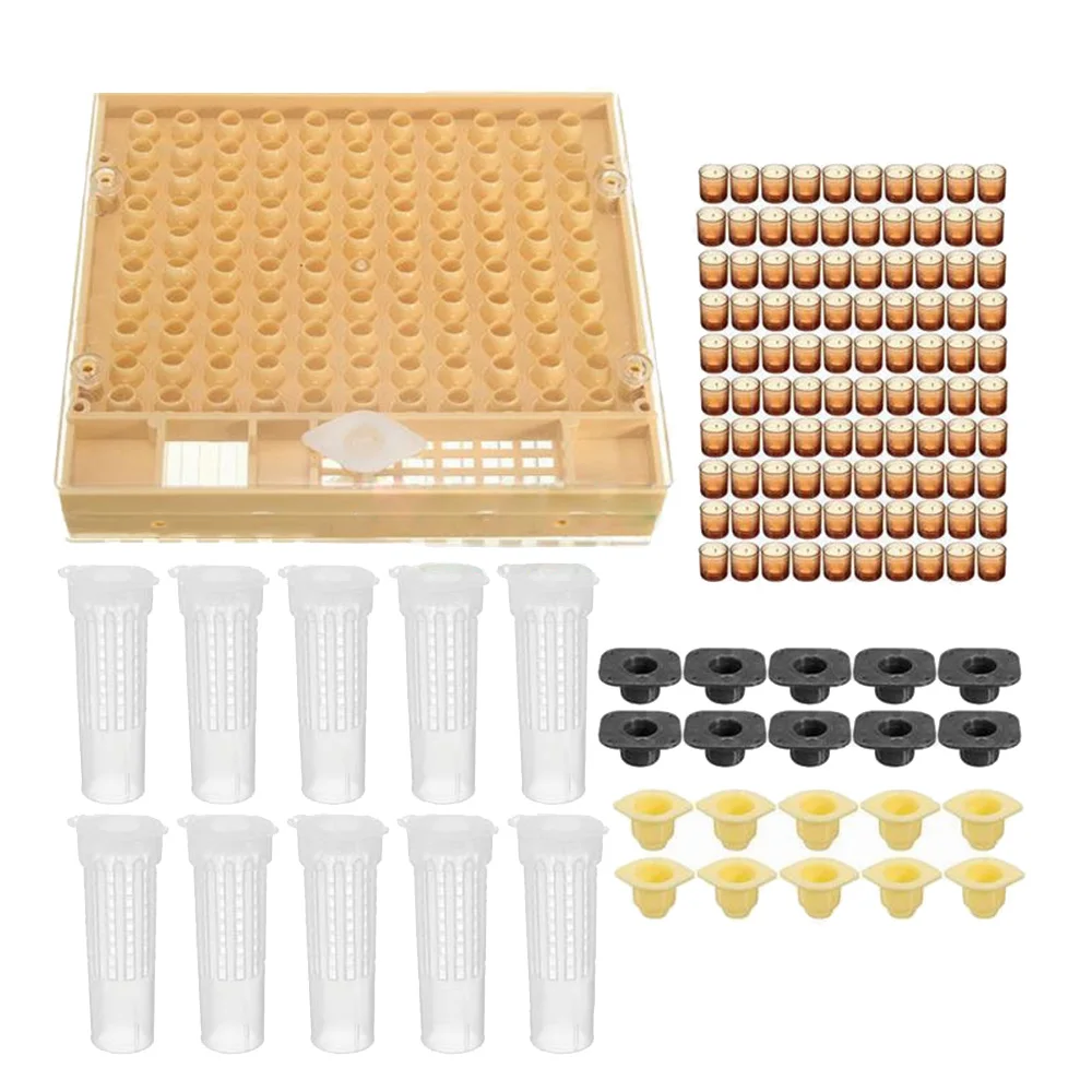 

Beekeeping Tools Equipment Set Queen Rearing System Cultivating Box Plastic Bee Cell Cups Cup kit Queen Cage Feeding Tools