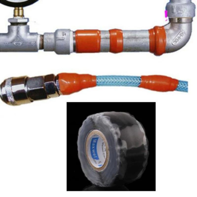 

Waterproof Silicone Performance Repair Tape Bonding Rescue Self Fusing Hose Black Garden Water Pipe Connector Drop Shipping