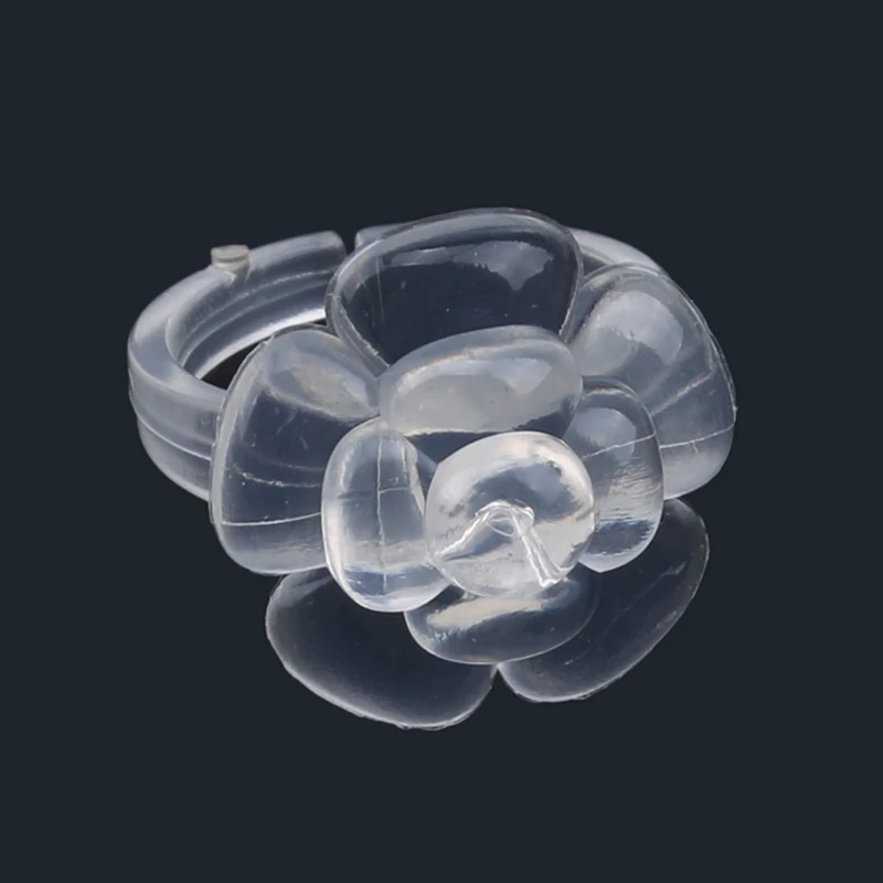

50pcs Rose Flowers Nail Polish Joint Ring Clear Color Drawing Practical Fake Nail Tools