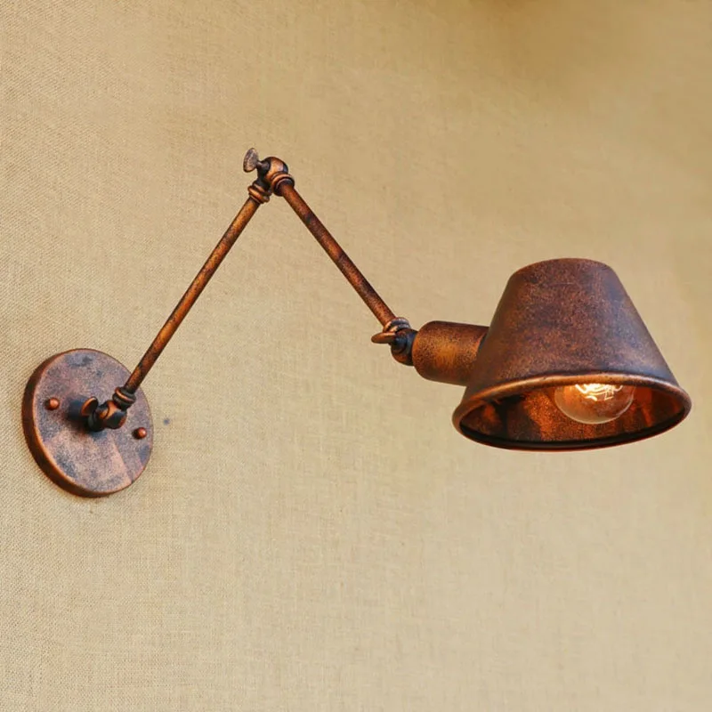 New Industrial Vintage Sconce Wall Lights with Flexible Long Arm Antique Wall Lamp Metal for Bedroom Bar Decorative Rust Color New Industrial Vintage Sconce Wall Lights with Flexible Long Arm Antique Wall Lamp Metal for Bedroom Bar Decorative Rust Color