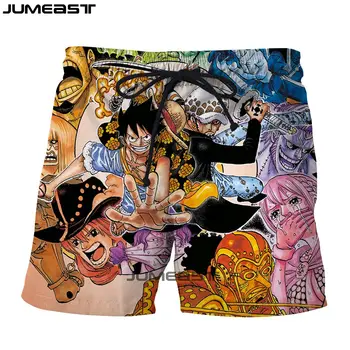 

Jumeast Brand Men/Women Anime One Piece Beach Shorts 3D Printed Monkey D Luffy Board Shorts Cartoon Dragon Ball Workout Shorts
