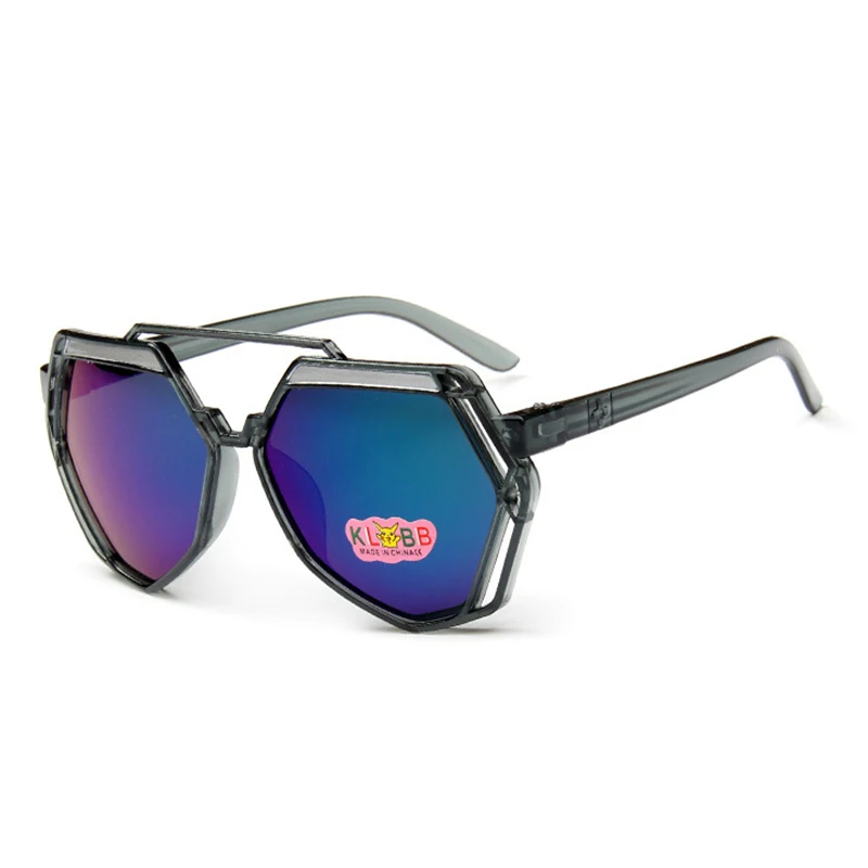 1 new children's sunglasses fashion tide polygon ant glasses bright mercury sunglasses trend baby essential sunglasses - Цвет линз: 1