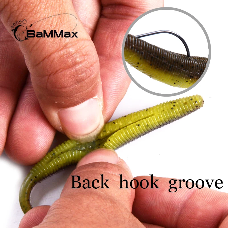 Bammax Fishing Lure 5pcs/lot 3.5g 9.5cm Soft Worm Lures Minnow Swimbaits Silicone Soft Bait Artificial Fly Fishing Tackle pesca