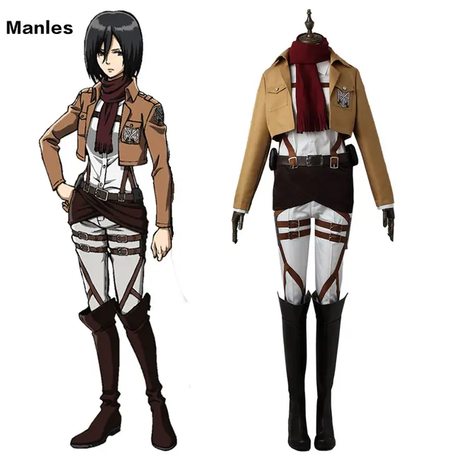Attack on Titan Cosplay Costume Mikasa Ackerman Clothes