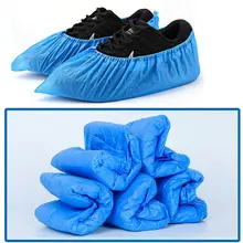 1 упаковка/100 шт медицинские водонепроницаемые бахилы пластиковые одноразовые бахилы дождевые Чехлы для обуви синие грязезащитные перепонки