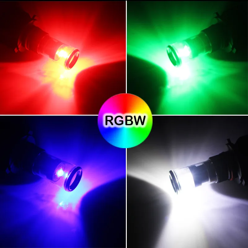 IJDM Автомобильная фара H11 светодиодный RGB чипы H8 светодиодный Сменные лампы для смартфонов App-Contro светодиодный для автомобильных противотуманных фар или дальнего света 12 В