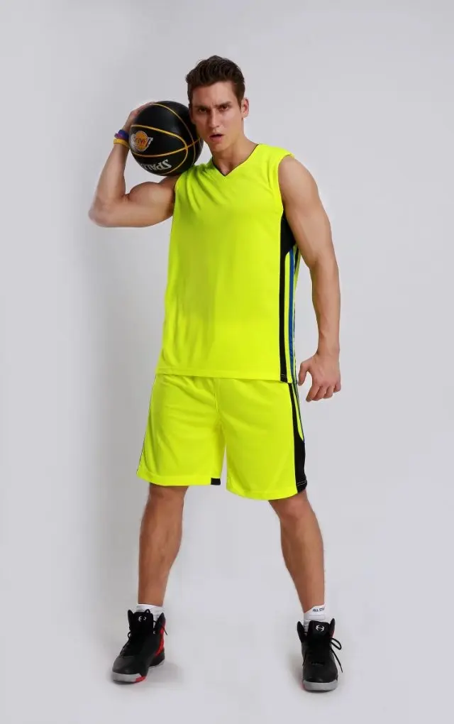 Men plain basketball jerseys men's basketball sets with slant pockets