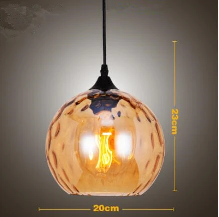 Скандинавские ресторанные люстры 110-240 в подвесной светильник простой стеклянный абажур 30-40 Вт E27 светильник для гостиной столовой люстры - Цвет абажура: Round amber