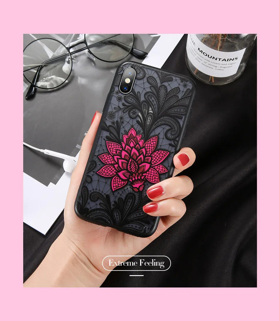 KISSCASE black rose чехол для iPhone 7/8/X/XR/6/6 S Plus чехол для iPhone 7 Plus/8 плюс/XS MAX/5 5S SE чехол/футляр/Coque/Fundas чехол на айфон 7 чехол на айфон 6 s