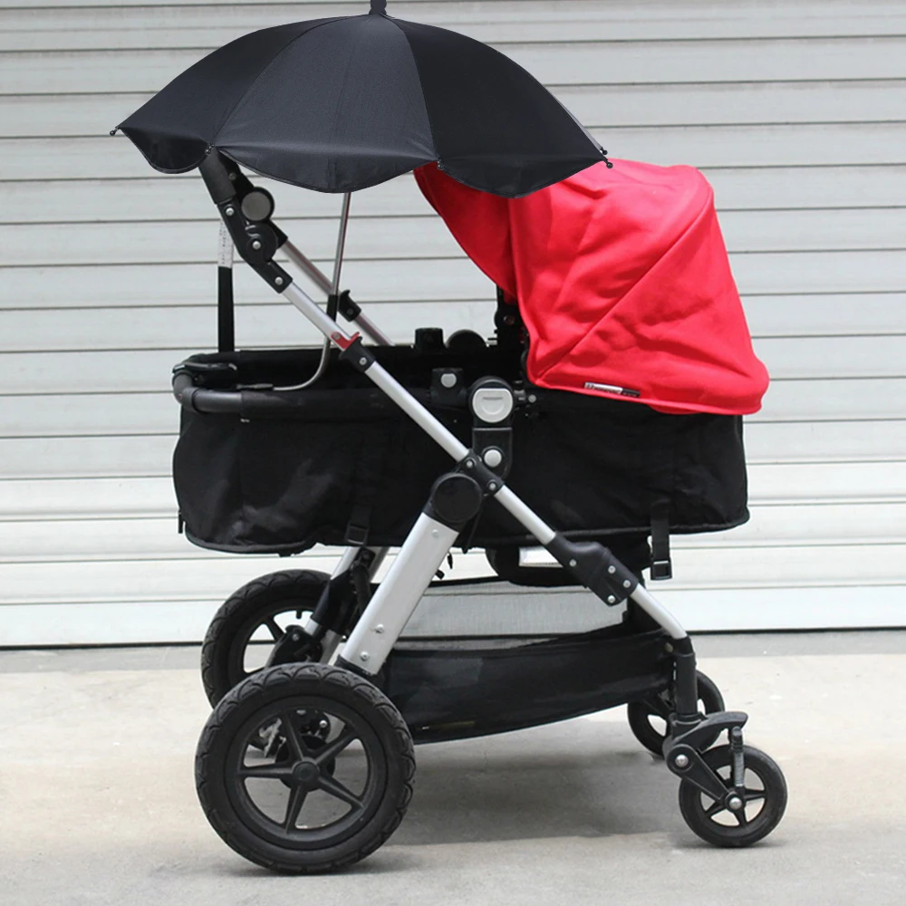 Регулируемая, для прогулок с малышом зонтик солнцезащитный навес стрейч подставка держатель 360 градусов коляска Зонты детская коляска аксессуары