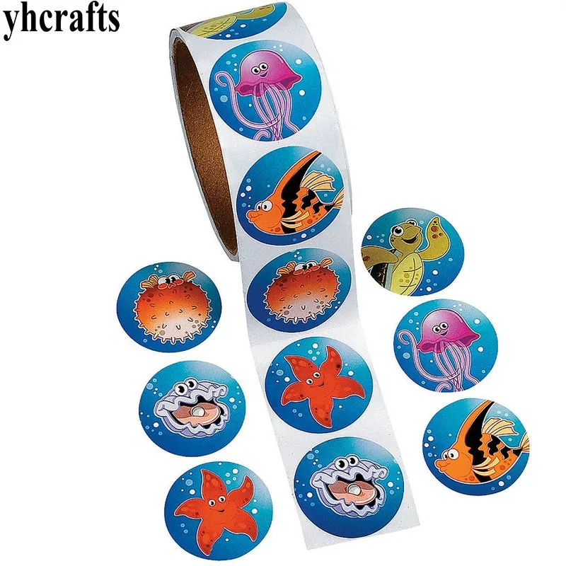 1 Roll(100PCS)/LOT.Tooth Great check up paper sticker Diy toy Scrapbooking kit Craft material Kindergarten crafts Birthday gift 