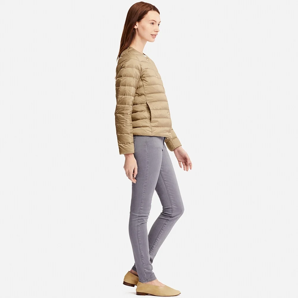 Beste NewBang Matt Stof Down Jas Vrouwelijke Ultra Licht Donsjack Vrouwen Dunne Slim Windbreaker Zonder Kraag Lichtgewicht Warme Jas