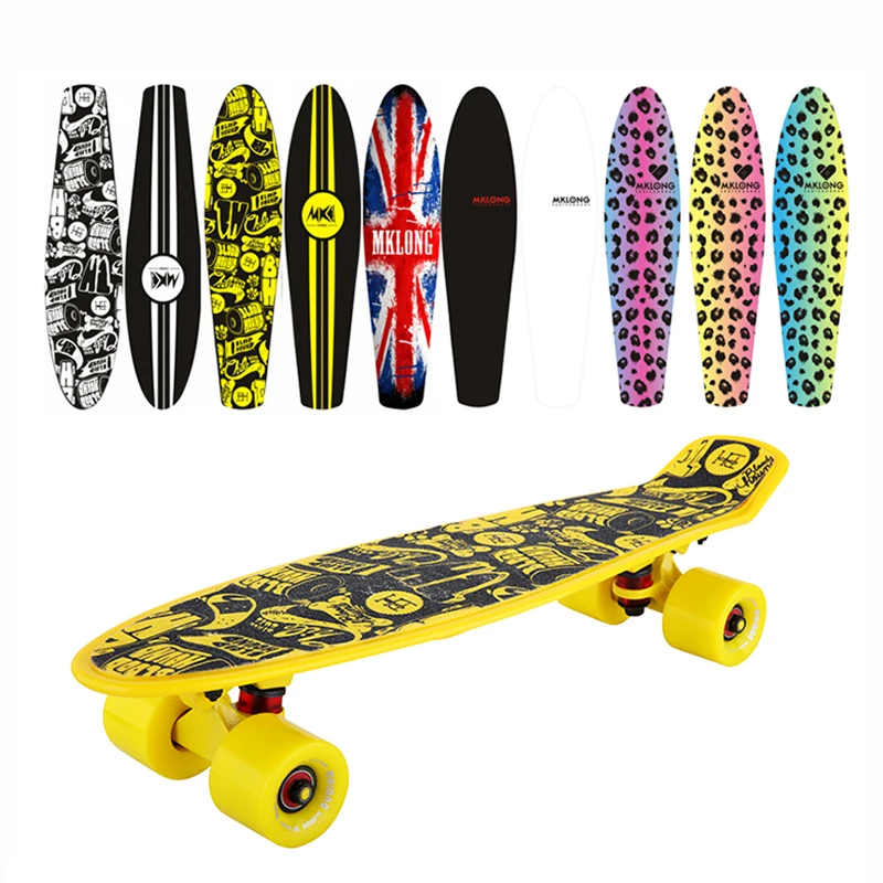 Недорогой скейтборд peny board оригинальный полный 22 griptape ретро мини длинная доска