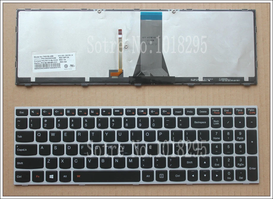 Новая клавиатура для ноутбука LENOVO 500-15 500-15yle 500-15ISK 80K4 с подсветкой и английской