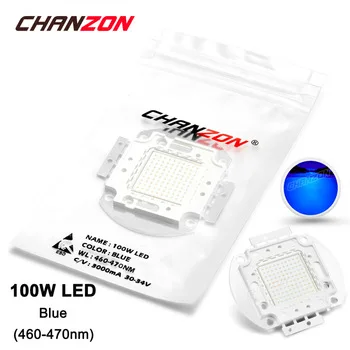 100W LED Light Bulb Lamp Blue 460-470nm 30-34V 3000mA 3000-4000LM High Power 100 W Watt Epistar Chip Integrated 100Watt DIY COB