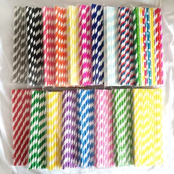 

25pcs Environmental party protection color hard paper straw one - time art straws juice milk tea Coke straw